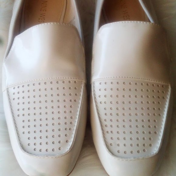 Nine West Shoes - New Nine West Cream Patent Flats Loafer Slip On Shoes  Women's Size 9M